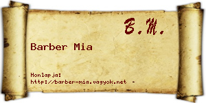 Barber Mia névjegykártya